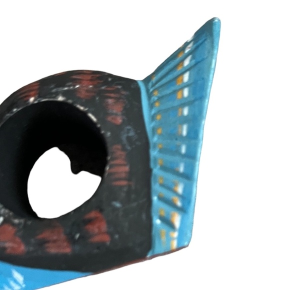 Set Of 6 Vintage 70s Hand painted Wooden Turkey Birds Napkin Ring Holders - Picture 12 of 12